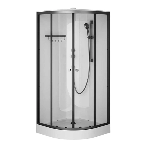 Душевая кабина Am.Pm X-Joy 90x90 см профиль черный стекло прозрачное - фото 2