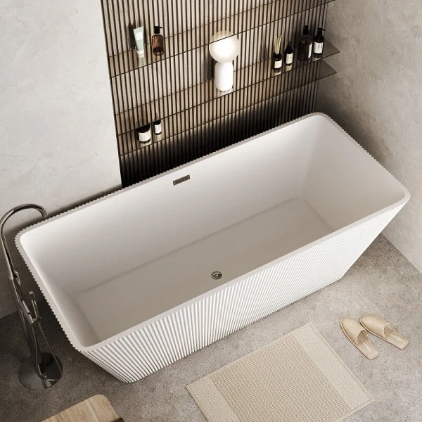 Ванна акриловая Grossman Cristal, GR-2022M, 170 x 75 см, отдельностоящая, белая матовая (детальная фотография), современныe, hi-tech