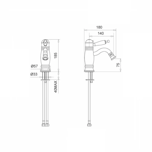 Смеситель для биде Migliore Oxford золото 19163 (детальная фотография), для биде