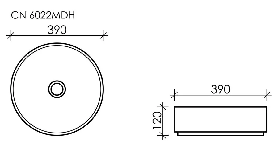 Раковина Ceramica Nova Element 39 см темный антрацит матовая CN6022MDH (детальная фотография), одинарные