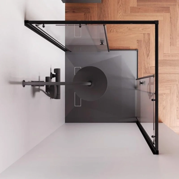 Душевой уголок Am.Pm X-Joy 90x90 см профиль черный, стекло прозрачное W94G-403-9090-BТ (детальная фотография), 90х90