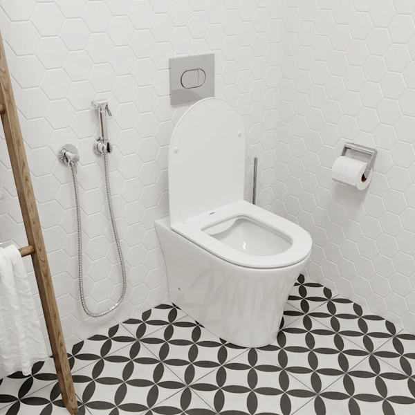 Унитаз напольный Ceruttispa Adige белый CT8907 (детальная фотография), современные, hi-tech, круглые