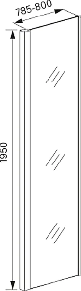 Душевая перегородка IDDIS Zodiac 80 см глянцевый алюминиевый профиль ZOD6CA8i23 (детальная фотография), 80 см