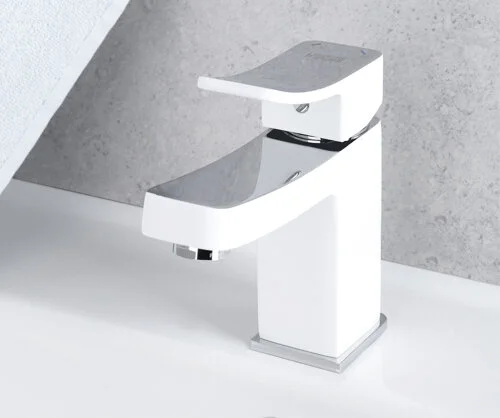 Смеситель для раковины WasserKRAFT Aller хром/белый 1063W (детальная фотография), комбинированные