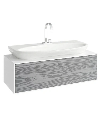 Тумба под раковину подвесная Aqwella Genesis 100 см серая - фото 1