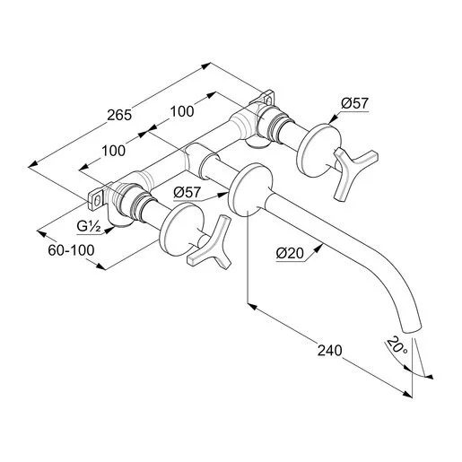 Смеситель для раковины Kludi Nova Fonte хром 201460539 (детальная фотография), для раковины
