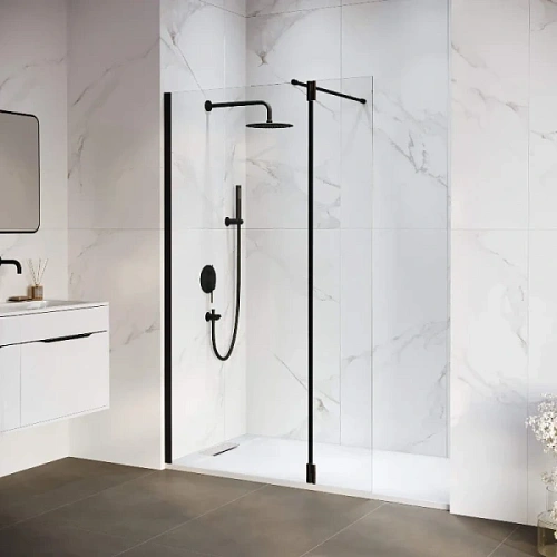 Душевая перегородка RGW Walk In WA-051B 100 см профиль черный - фото 2