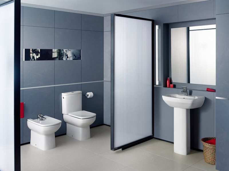 Унитаз компакт Roca Dama Senso подвод воды снизу (детальная фотография), белые