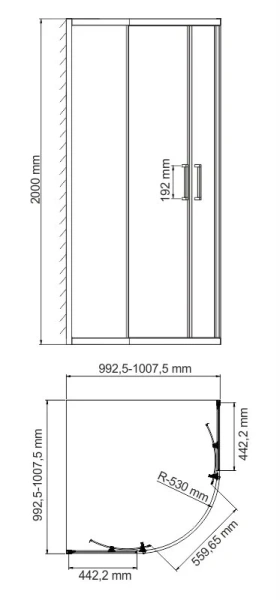Душевой уголок WasserKRAFT Main 100х100 см профиль хром 41S23 (детальная фотография), полукруглые, четверть круга