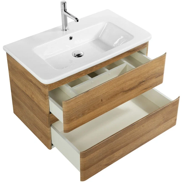 Тумба под раковину подвесная BelBagno Albano-Cer 80 см rovere rustico ALBANO-CER-800-2C-SO-RR (детальная фотография), недорогo, комплект (набор)