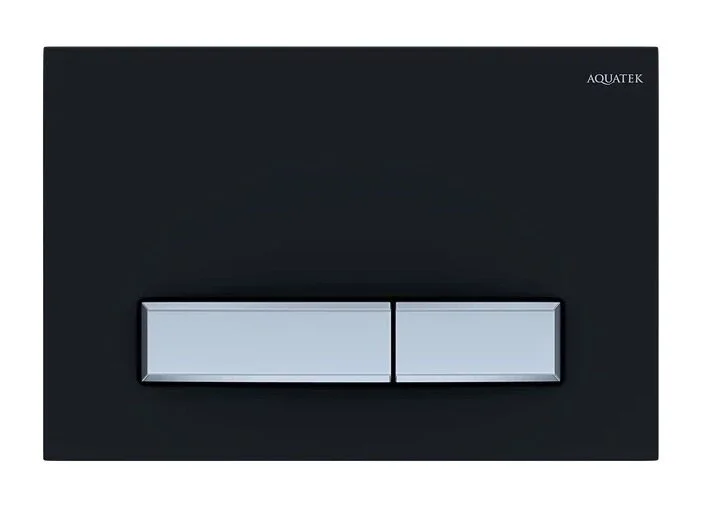 Клавиша смыва Акватек черная матовая/хром KDI-0000031 (детальная фотография)
