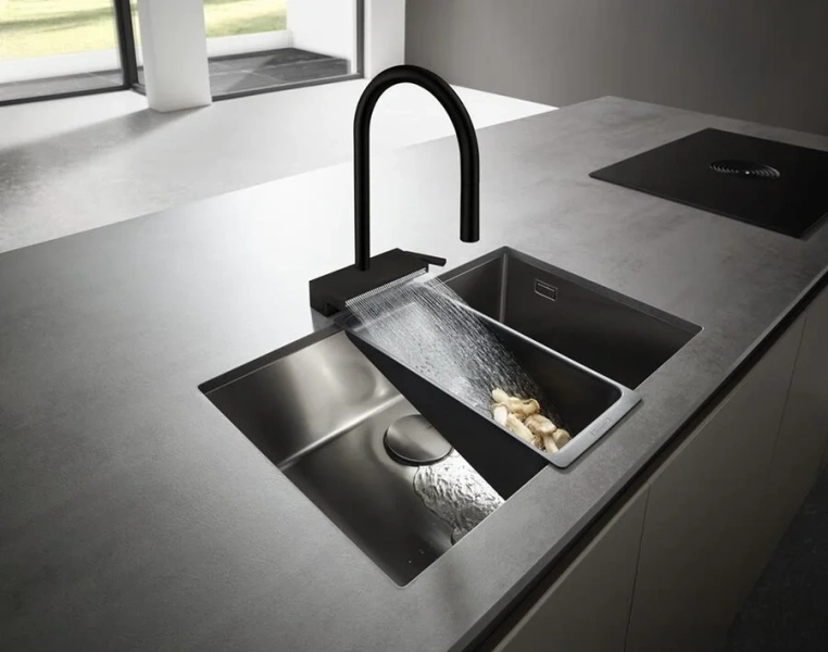 Смеситель для кухни Hansgrohe Aquno Select черный матовый 73831670 (детальная фотография), на мойку, на столешницу