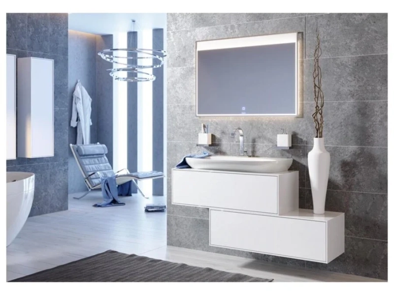 Тумба под раковину подвесная Aqwella Genesis 100 см белая GEN0110W (детальная фотография), в наличии