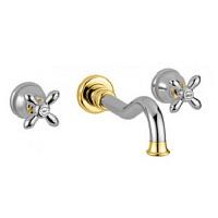 Смеситель для раковины, хром-золото, Migliore Princeton Plus