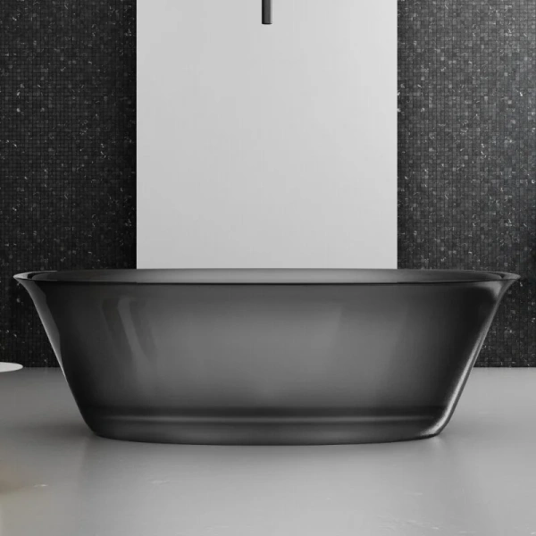 Ванна из полиэфирной смолы Abber Kristall 170x75 см черная AT9707Onyx (детальная фотография)