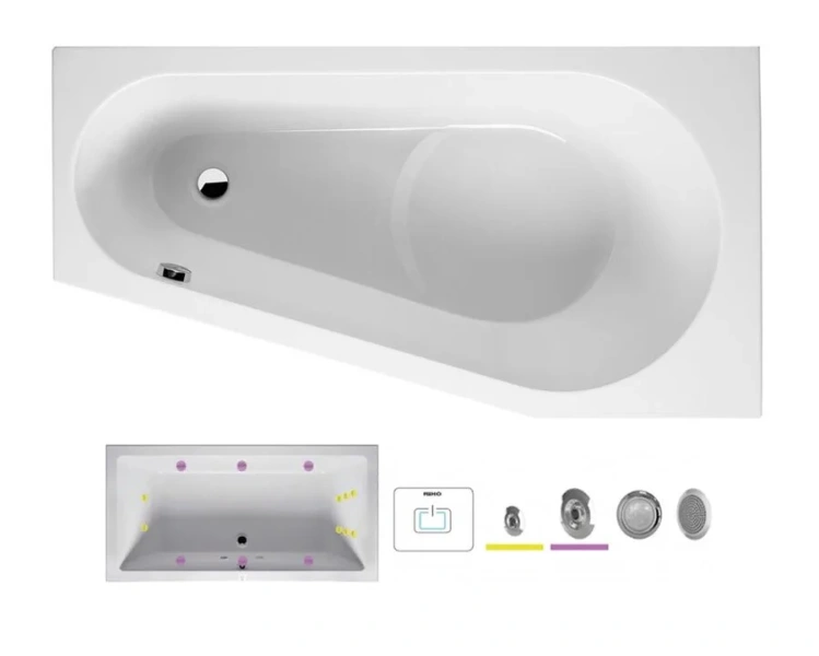 Ванна гидромассажная Riho Delta 160 х 80 см, FLOW, левая/правая BB8300500000000_FLOW (детальная фотография)