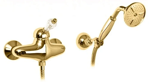 Смеситель для душа Cezares Vintage золото 24 карат, ручка Swarovski - фото 2