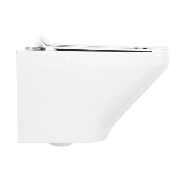 Унитаз подвесной BelBagno Sela безободковый белый BB3201CHR (детальная фотография), недорогие, безободковые, с антивсплеском