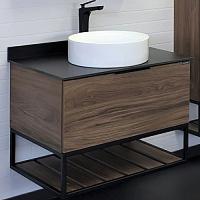 Тумба с раковиной подвесная Comforty Порто 75 см дуб темно-коричневый