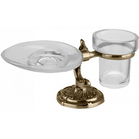 Стакан и мыльница настольные, бронза, Art&Max Barocco Crystal AM-1789-Br-C (детальная фотография)