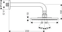 Верхний душ Hansgrohe Raindance S круглый 27476000 (детальная фотография), верхние души