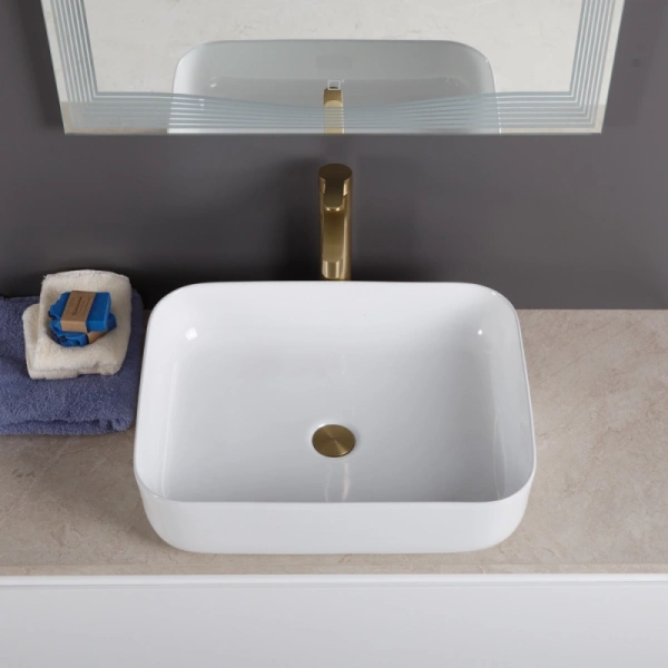 Раковина BelBagno 50 см накладная BB1304 (детальная фотография), белые