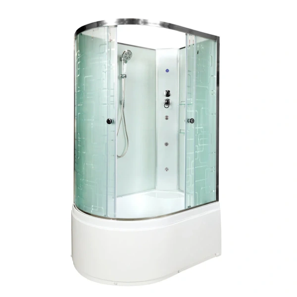 Душевая кабина Deto EM 120x80 см левая EM4512LNLED+GM (детальная фотография), с раздвижными дверьми
