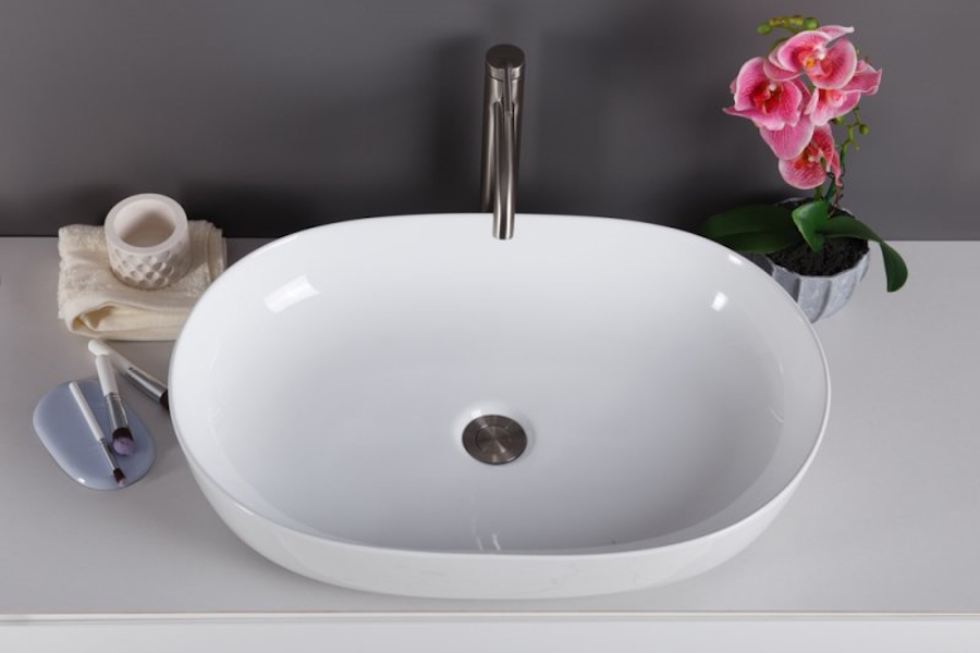 Раковина BelBagno 61 см накладная BB1348 (детальная фотография), в форме чаши, круглой формы
