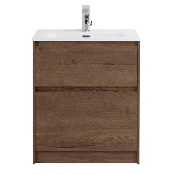 Тумба под раковину напольная BelBagno Kraft 50 см с 2-мя выкатными ящиками, Rovere Tabacco KRAFT39-500/390-2C-PIA-RT (детальная фотография)