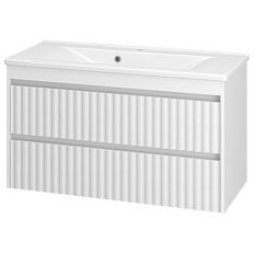Тумба под раковину подвесная Brevita Balaton 100 см белая
