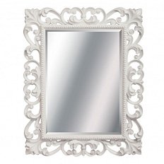 Зеркало прямоугольное с фацетом, цвет белый глянец с бронзой, Tessoro Isabella 75