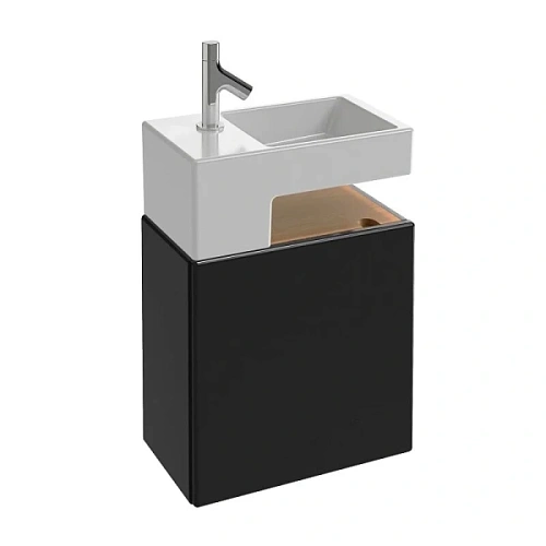 Тумба под раковину подвесная Jacob Delafon Terrace 50 см черный лак - фото 4