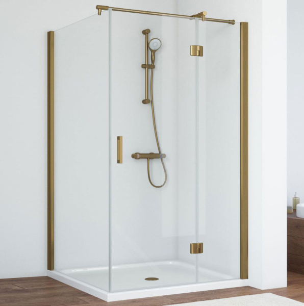 Душевой уголок профиль бронза стекло прозрачное Vegas-glass AFP-Fis TUR NOVO 110 05 01 R (детальная фотография)