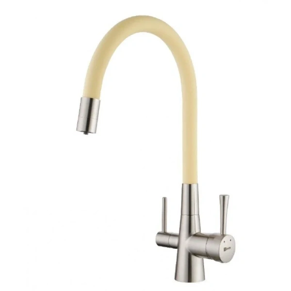 Смеситель для кухни Lemark Comfort никель/бежевый LM3075BN-Beige (детальная фотография)