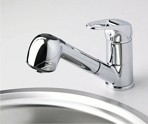 Смеситель для кухни WasserKRAFT Oder хром, с выдвижным изливом 6365 (детальная фотография), современные, hi-tech