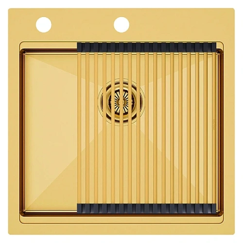 Мойка для кухни Paulmark Kroner-Pro 51 см брашированное золото - фото 1