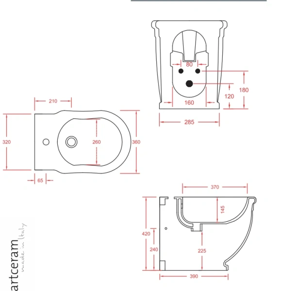 Биде напольное ArtCeram Hermitage HEB001 (детальная фотография), в наличии, по запросу