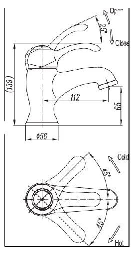 Смеситель для раковины Cezares Lira с донным клапаном, золото LIRA-C-LS1-03 (детальная фотография), для раковины