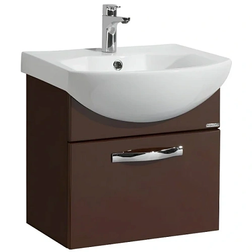 Тумба под раковину подвесная Акватон Ария 50 см коричневая - фото 1
