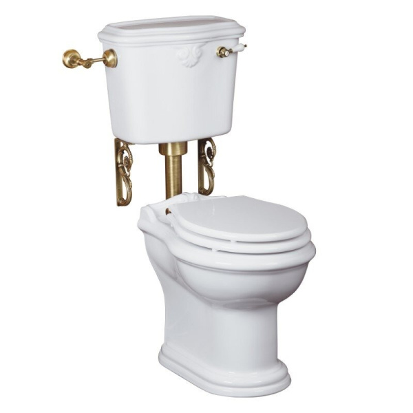 Унитаз напольный с высоким бачком Migliore Impero 20794 фурнитура бронза (детальная фотография)