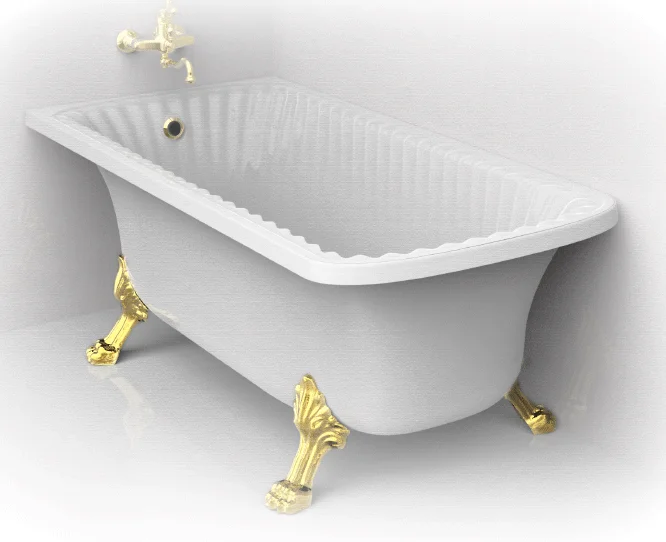 Ванна из искусственного камня Migliore Olivia Angolare 174х80 см фурнитура золото 25447 (детальная фотография), прямоугольные