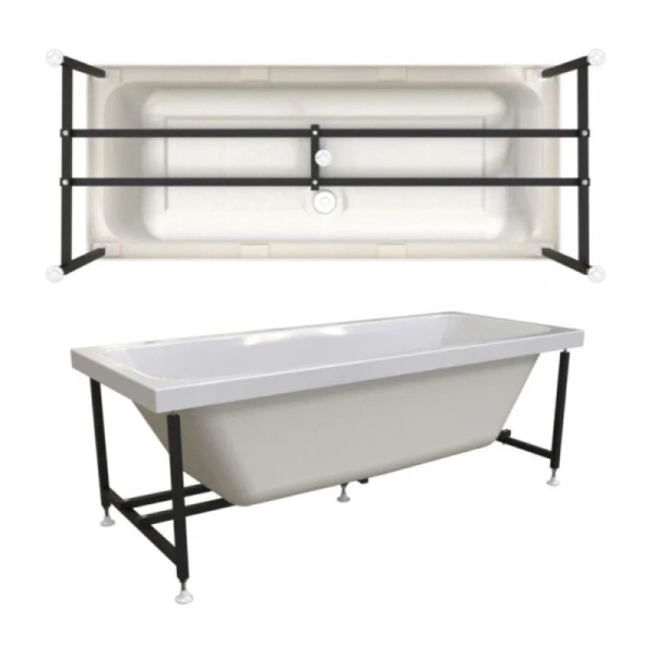 Ванна акриловая Радомир Патрисия 1-01-0-0-1-331, 170 x 70 см, рама-подставка, белая (детальная фотография), современныe, hi-tech