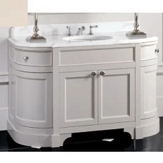 Тумба с мраморной столешницей, цвет полуглянцевый Warm Grey, мрамор Bianco Carrara, Devon&Devon Season