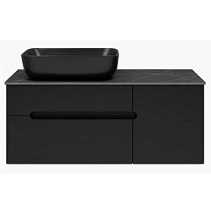 Тумба под раковину подвесная Misty Роял 100 см черная матовая
