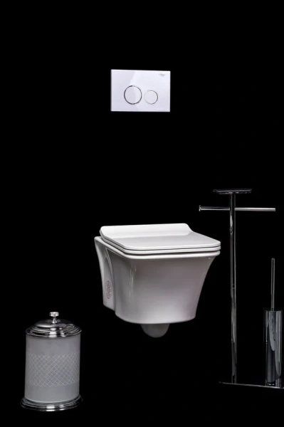 Унитаз подвесной Boheme Mirage белый глянец 965-W (детальная фотография), без бачка, со скрытым бачком