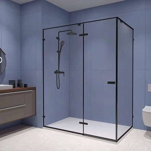 Душевой уголок RGW Stilvoll SV-040B 100x90 см профиль черный, стекло прозрачное - фото 2