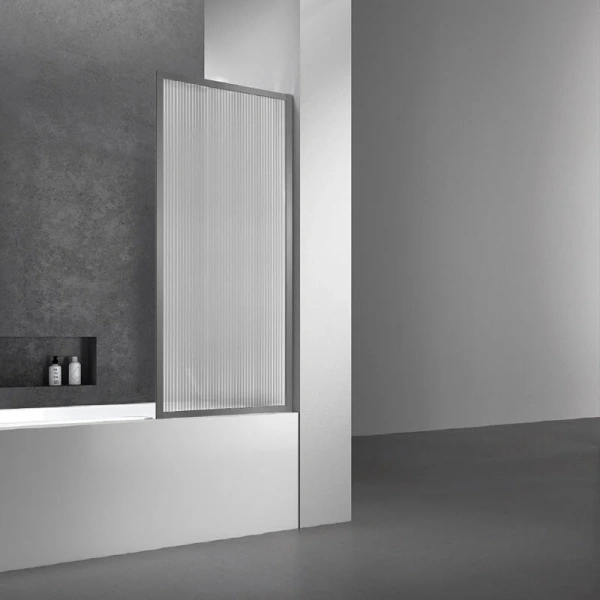 Шторка для ванны Vincea 70x140 см профиль вороненая сталь стекло рифленое VSB-41700FLGM (детальная фотография)