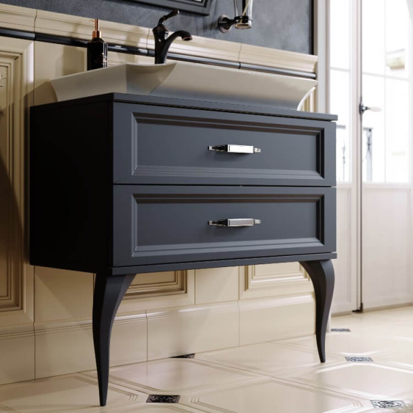 Тумба под раковину напольная Aqwella LaDonna 85 см черная LAD0108BLK (детальная фотография), 85 см