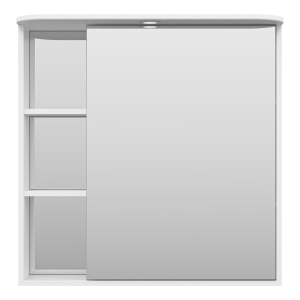 Зеркальный шкаф, зеркало справа, полочки слева, цвет белый, Misty Венера П-ВНР04080-01СВП (детальная фотография)