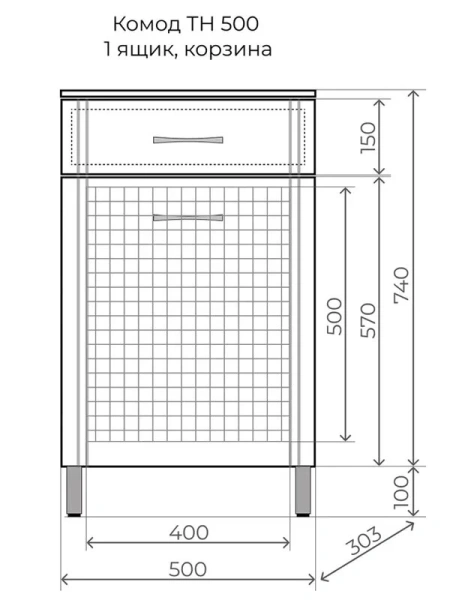 Тумба напольная Style Line Эко Стандарт 50 см белая АА00-000042 (детальная фотография), в наличии
